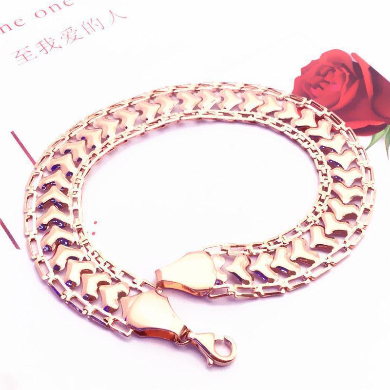 Серия  Фиолетовое Золото  Браслет Любви Модный И Изысканный Характер Позолоченный Розовым Золотом Браслет-Сердце