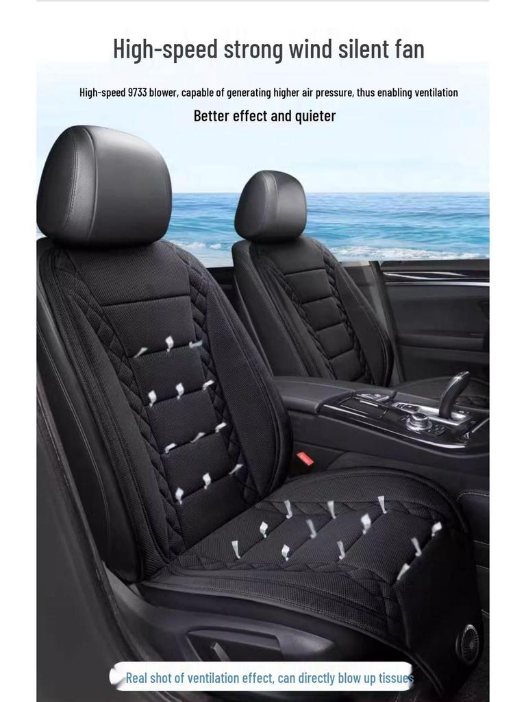 Chłodząca poduszka na siedzenie samochodowe z wentylatorem - Oddychająca letnia wentylacja do rozpraszania ciepła