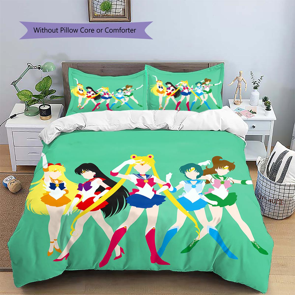 

Sailor Moon Transformation Duvet Cover & Pillowcases, Sailor Moon Fan Bedroom Bedding, Perfect Gift.chl 135x200cm