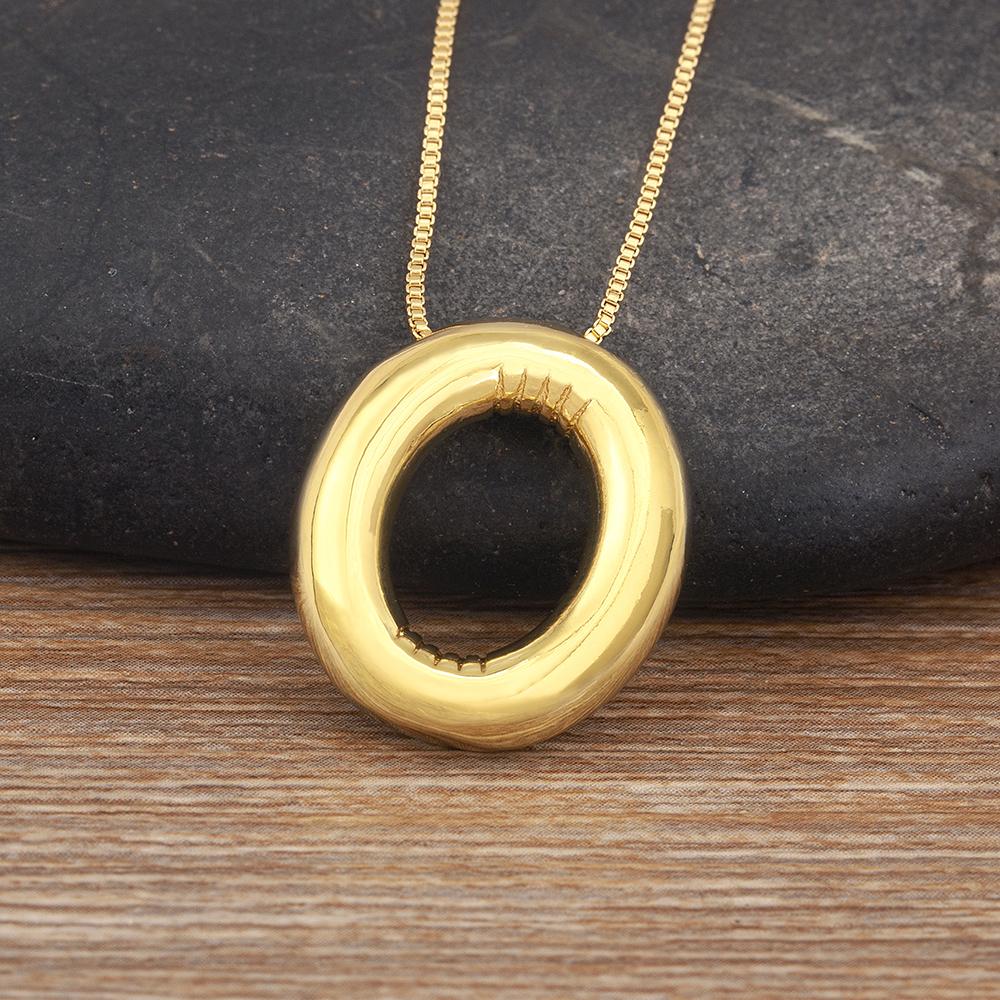 Nidin New Retro Punk Style Copper A-Z Letters Pendant Necklace Initials Alphabet For Women Vintage Name Jewelry Daily Party Gift