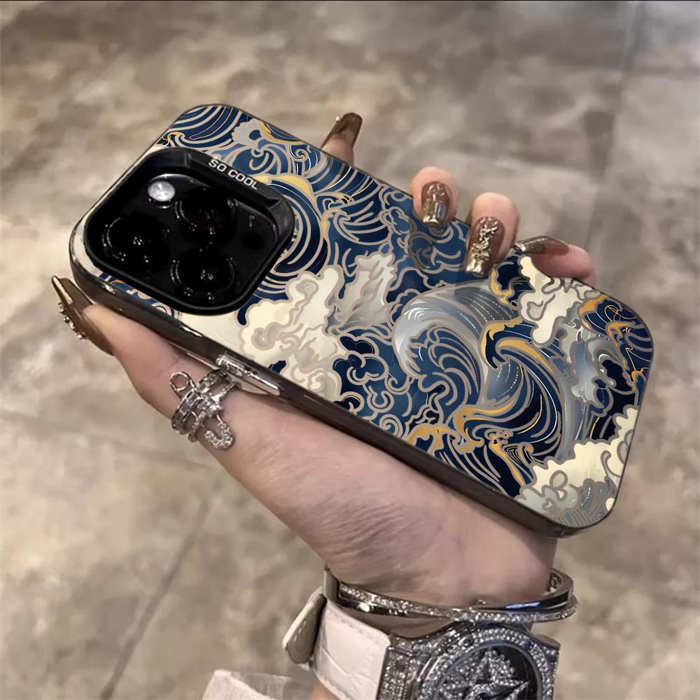 Art Waves Cool Fashion Phone Case For iPhone 17 Pro Max 17e 16e 15 17 Air 14 13 12 11 Pro Max 8 Plus X IMD Shockproof Cover