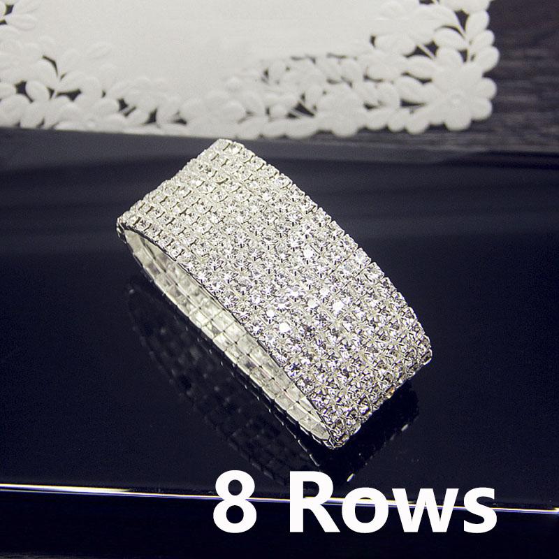 Luxury Full White AAA CZ Zircon Crystal Elastic Bracelet Bling Iced Out Rhinestone Women's Bracelet for Women Wedding Jewelry