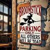 Tin Sign Broomstick Parking Only All Others Will Be Toaded Vintage Witch Wall Plaque  Retro Metal Decor for Halloween Party Bar