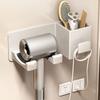 Wall Mounted Storage Bracket Multi-Functional Hair Dryer Shelf Blower Holder  Comb Storage
