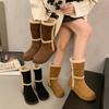 Fashion Women's Winter Padded and Thickened Warm Snow Boots 2024 New Round Head Suede Short Flat Northeast Cotton Boots