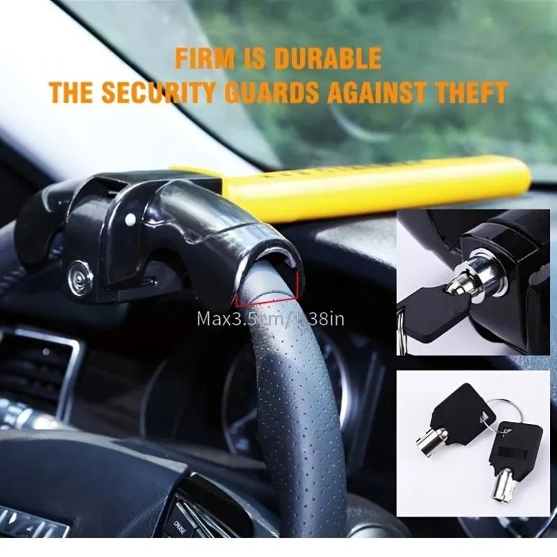 Heavy Duty Steering Wheel Lock Car Anti Theft Device Stainless Steel Universal Enhanced Vehicle Security