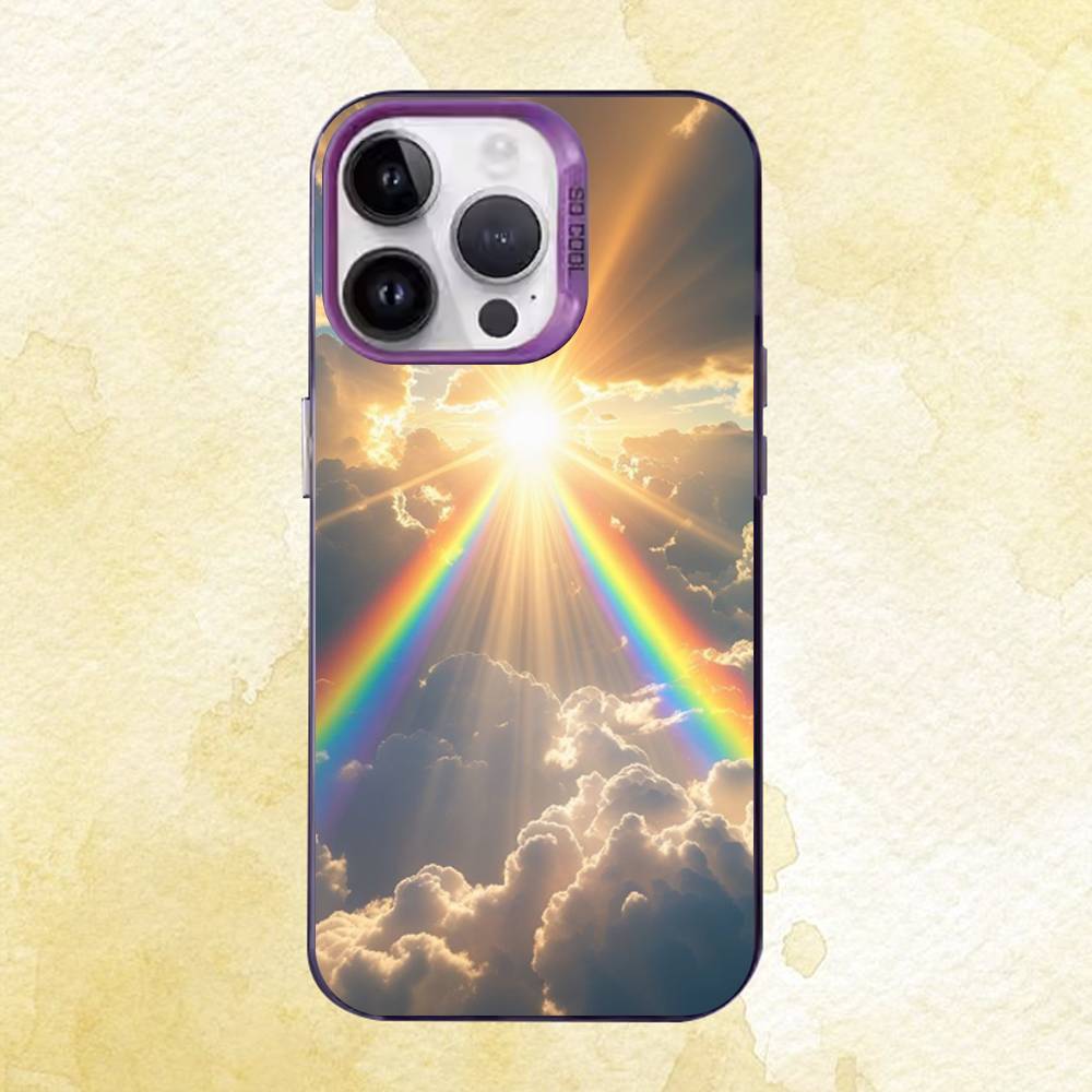 

Symmetrical rainbow Phone Case For iPhone 17 16e 16 15 14 13 12 11 Pro Max X XR XS MAX Back Cover iPhone16promax