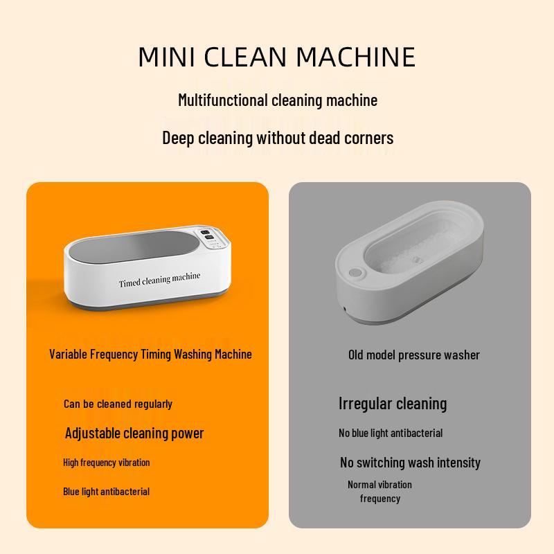 Multifunctional Ultrasonic Cleaner for Glasses, Contact Lenses, Jewelry, and Toothbrushes with Timer