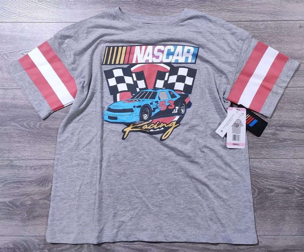 Nascar Shirt Adult Small Gray Racing Tee Graphic Short Sleeve Mens Womens Unisex T-Shirt XXXXL