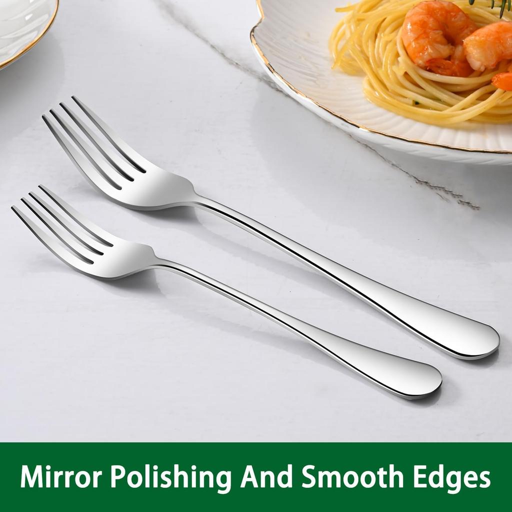 Dinner Forks,8-Piece 8 Inches Stainless Steel Table Fork,Dishwasher Safe Flatware Forks,Food Grade Mirror Polishing Silverware Main Fork For