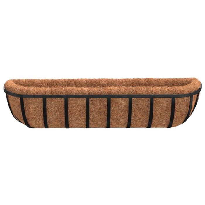 VidaXL Jardinières murales 2 pcs en coco noir 91x20x23 cm acier 319356
