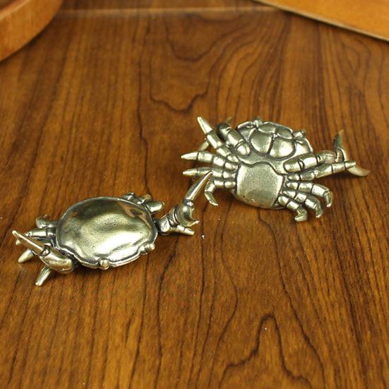 Yousheng Brass Weightlifting Crab Pen Holder Simulation Crab Stationery Pencil Stand Home Office Desktop Fengshui Decoration Ornament