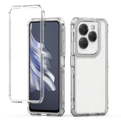 Przezroczyste Etui do TECNO Spark 20 Pro/Infinix Hot 40 X6836/Hot 40 Pro X6837 Precyzyjne Wycięcia Akrylowe TPU Pokrowiec na Telefon z Folią Drukowaną Laserowo