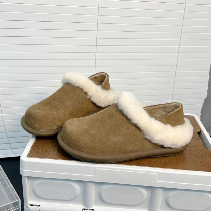 thick-soled matte cowhide velvet two-wear snow boots women's shoes new casual wool soft-soled cotton shoes