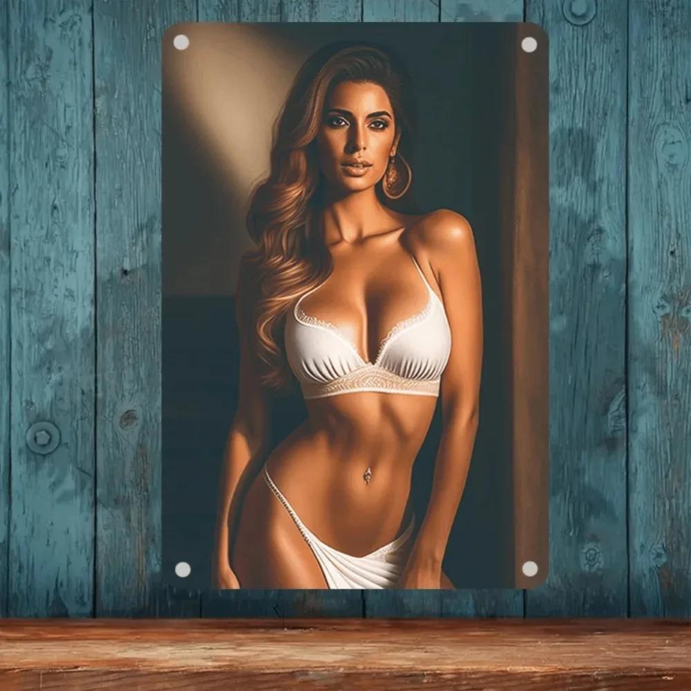 Humorvolle Metallwandkunst im Vintage-Stil 20x30 cm - Rustikales rahmenloses Eisen-Dekor, Wasserdicht staubdicht für Büro Garage