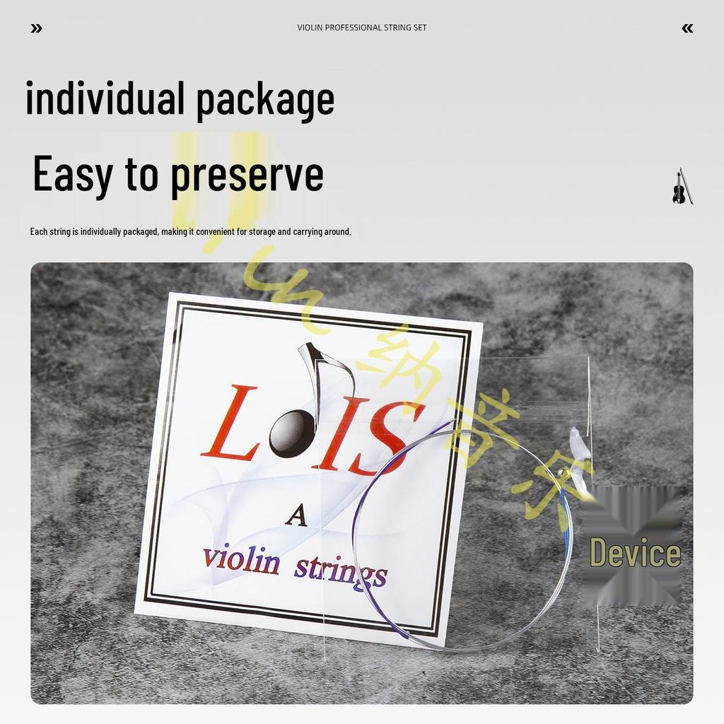 LOIES Violin Strings, Aluminum-Magnesium Alloy, Sizes 1/2, 3/4, 4/4, 4-String Set