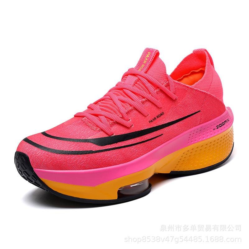 Broken Running Shoes Carbon Plate Professional Marathon Running Shoes Men's and Women's Mesh Air Cushion Shock Absorption Sports Shoes Breathable Sh