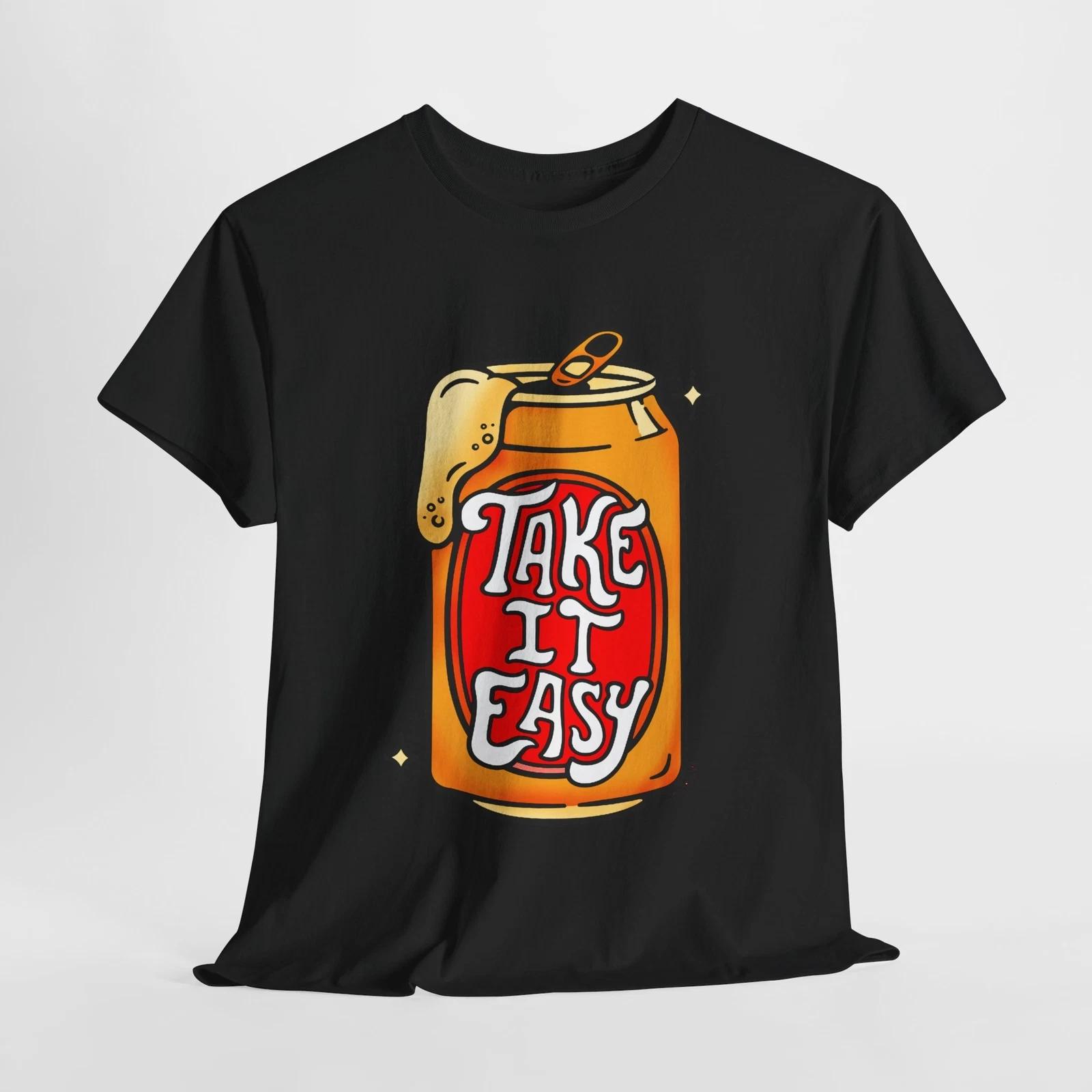 

Vintage Take It Easy Can of Soda Unisex Tee, Soft Drink Graphic T-Shirt, 4XL