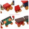 1/12 Miniature Wood Train Toy with Vibrancy Color Carriages and Metal Hooks for Doll House Scene Display Enhancement