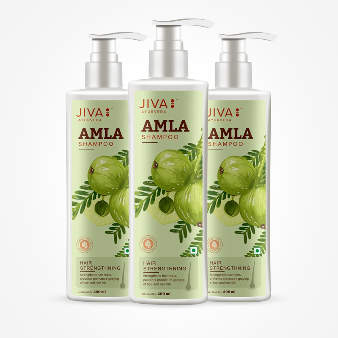 

Jiva Amla Shampoo 200 Ml Ayurvedic Herbal Cleanser For Strong Looking Hair Daily Care For Men And Women Pack Of 3