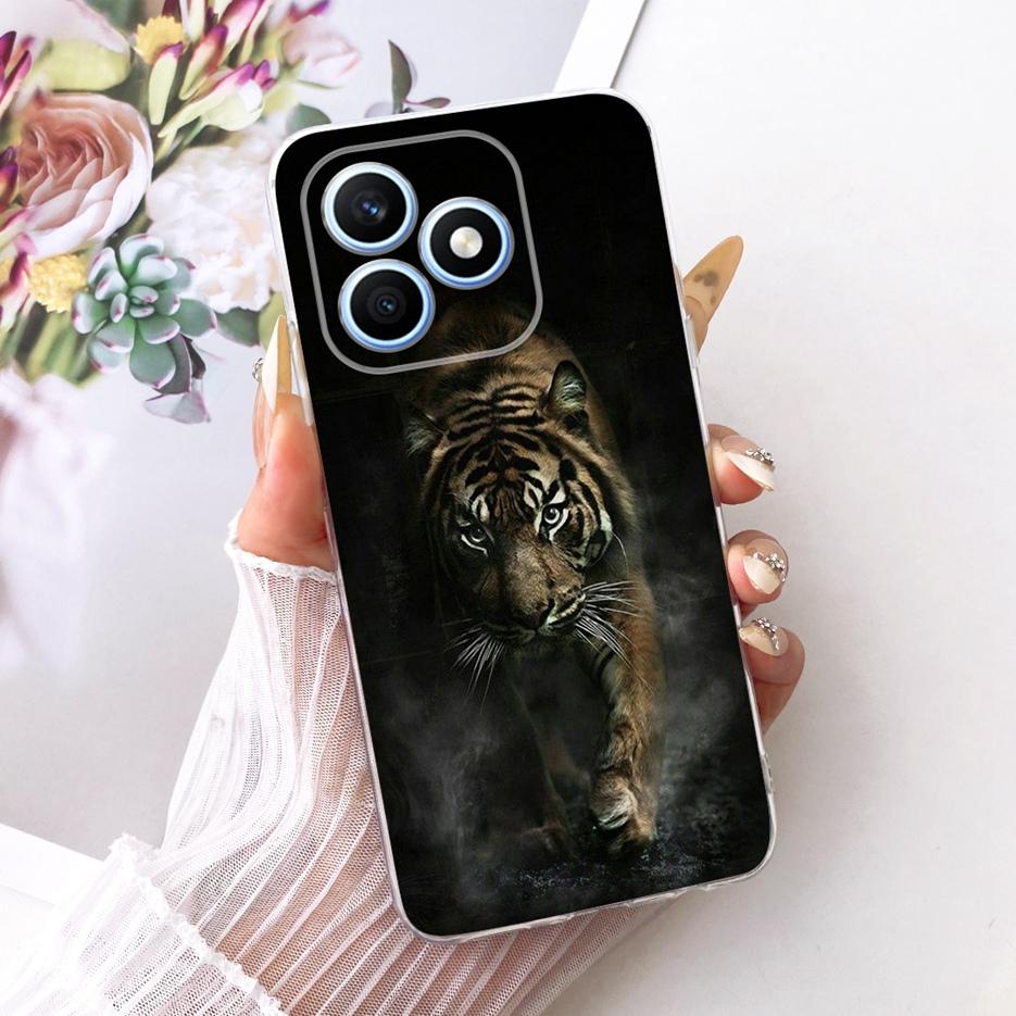 For Honor X8d 4G Case Cute Cat Luxury Flowers Painted Cover Soft Slim Phone Case For Honor X8d X 8d HonorX8d 4G Back Cover Coque
