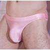 Satin Lace Splicing Briefs Men Crossdress Erotic Sissy Lingerie Breathable High Elasticity Panties Silky Smooth Shiny Underwear
