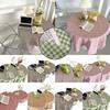 Ins Korean Style Tablecloth Plaid Background Fabric Home Decoration Cloth Desk