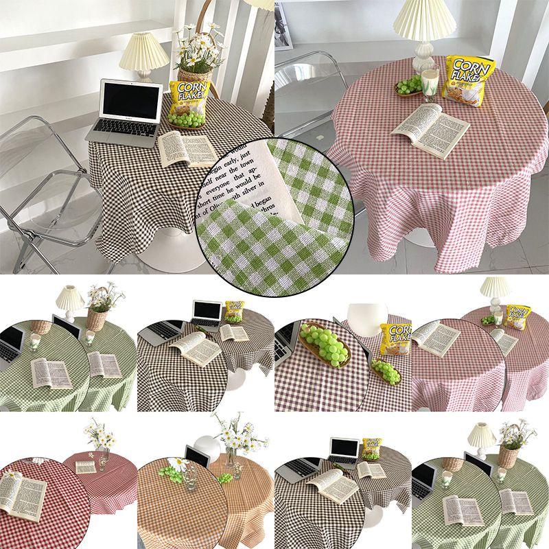 Elegant Ins Korean Style Plaid Tablecloth For Home Decoration And Desk Cloth