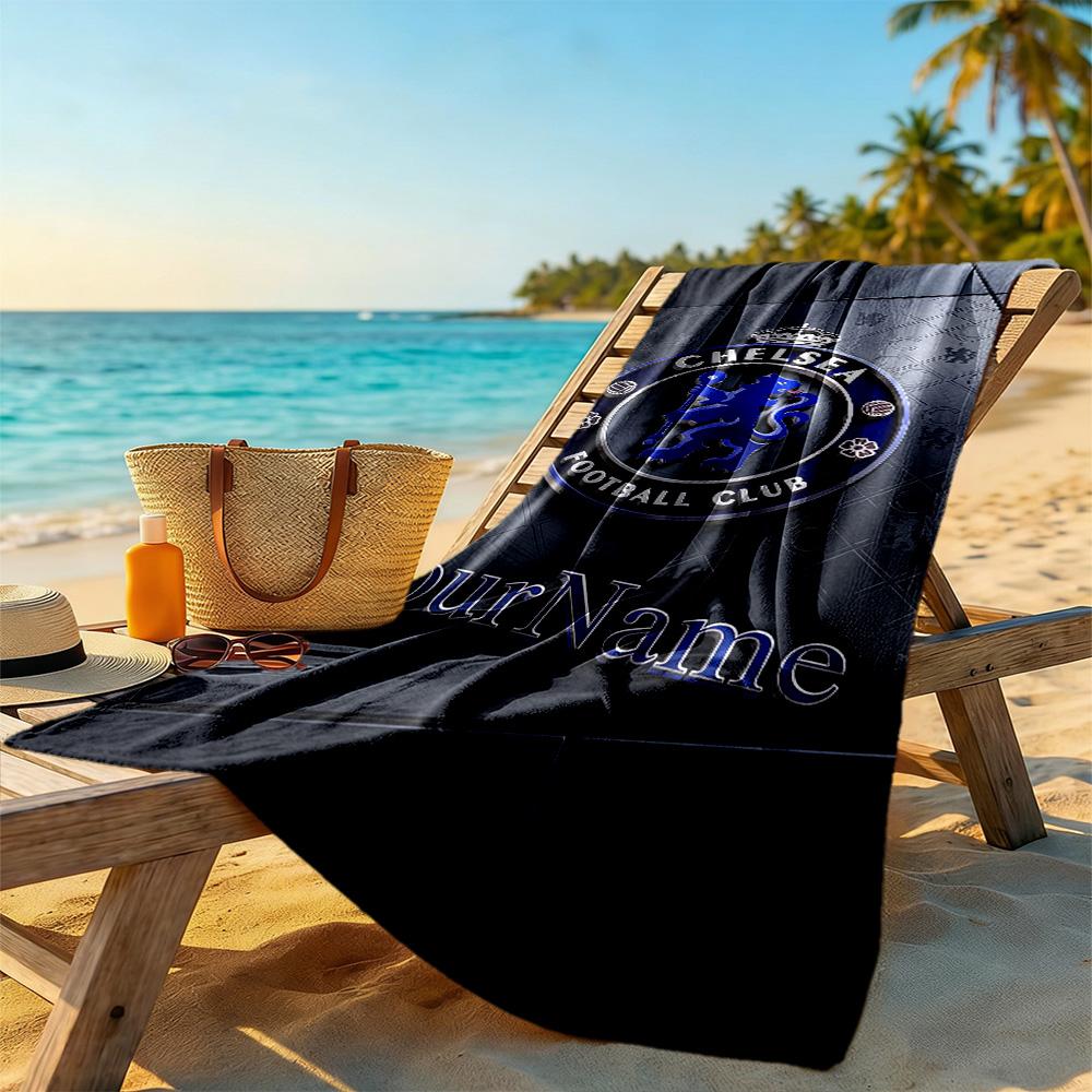 Chelsea Personalized Text Beach Towel Soft Durable Quick-Dry Suitable for Swimming Gym Camping Yoga Vacation