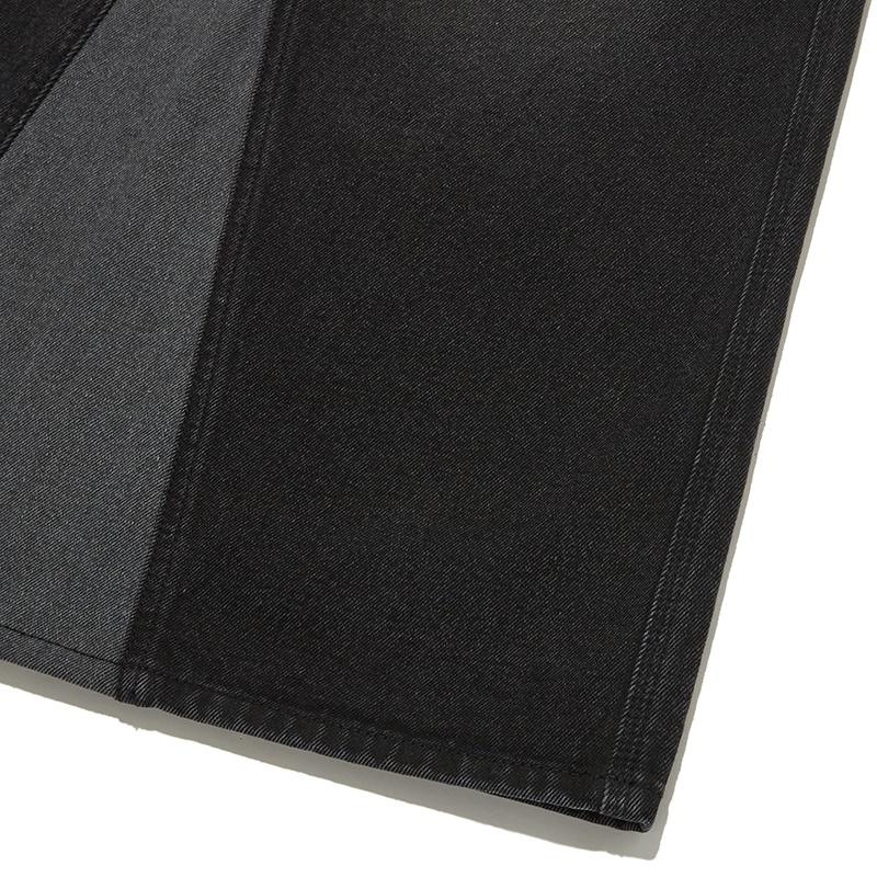 KIRSH Damaged Wash Long Denim Skirt [Black]