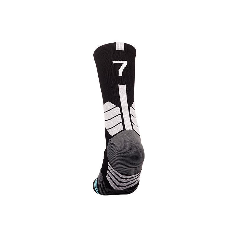 Digitale Basketballsocken für Herren – Elite-Handtuchgefühl, Wadenlang, Sternnummern-Design, Sport-Essentials für Herbst und Winter