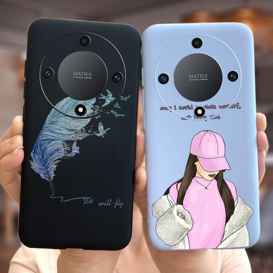 Für Honor Magic6 Lite Hülle Honor X9b Hübsche Mädchen Sonnenblumen Hülle Weiche Silikon Handyhülle Für Honor Magic6 Lite HonorX9b Bumper
