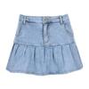 European & American Girls' Sweet College Style A-Line Denim Skirt with Anti-Exposure Lining