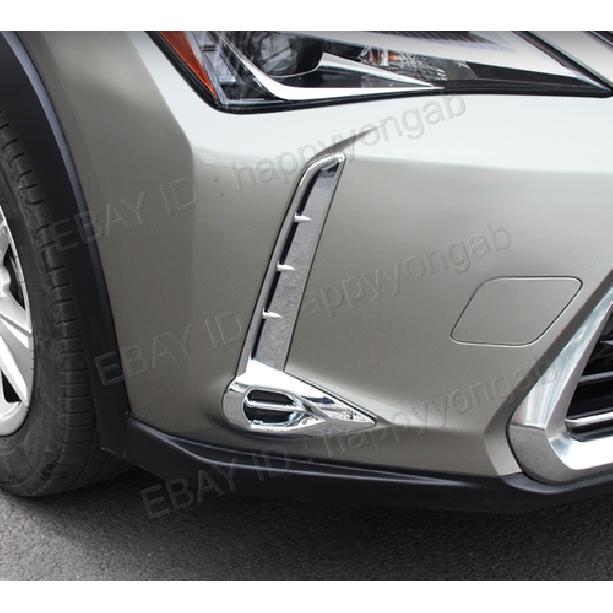 2X Chrome Front Fog Light Frame Cover Trim For -2024 Lexus UX 200 250h ABS