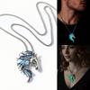 Zinc Zinc Alloy Hiphop Rock Couple Chain Glow In The Dark Glowing Necklace Luminous Horse Pendant  Disco