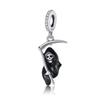 New Gothic Style 925 Sterling copper Black Spider&Red Rose Skull&Scorpion&Death Dangle Charm Fit DIY Bracelet Dark Zircon