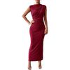 Plus-size Dress, European and American Women's Clothing, Pure and Alluring, Sleeveless, Sexy, Pleated, Slim-fitting, Elegant and Stylish