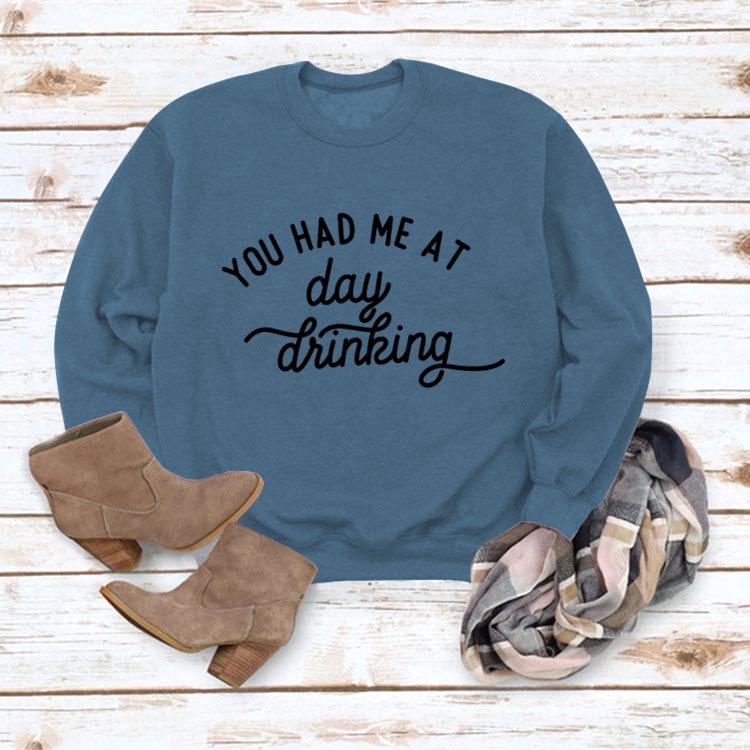 European & American Style Loose Fit Long Sleeve Printed Round Neck Hoodie