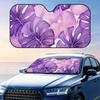 Purple Tropical Leaves Sun Visor Foldable Car Windshield Sun Shade UV Protection Reflective Heat Insulation Reusable Cover