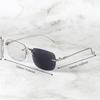 1pc Unisex Retro Rimless Metal Fashion Glasses - Pochromic Lenses  Zinc Alloy Frame