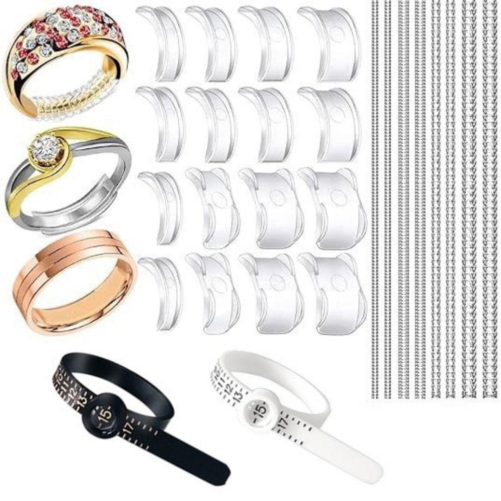 15/26Pcs Transparent Ring Guards for Loose Rings Silicone Ring Tighteners  Unisex