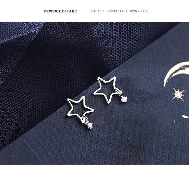 Beixi S925 Sterling Silver Star Stud Earrings: Delicate, Stylish & Cool for Women