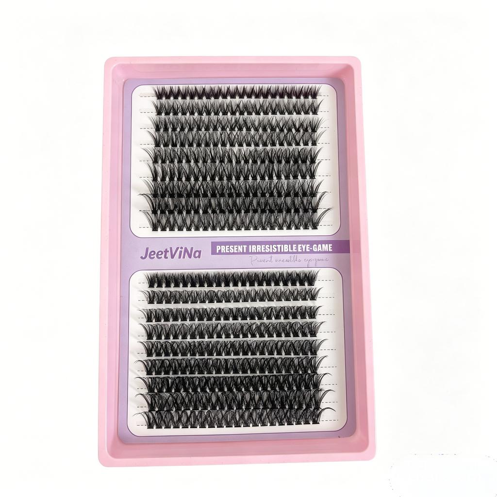 False Eyelash Set Glue Single Cluster Dense Glue-Free Exaggerated Super Long Whole Large Capacity Eyelash Book