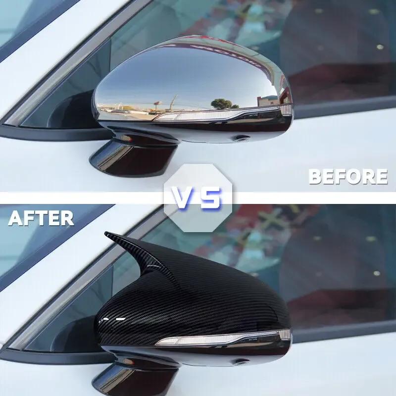 For Kia Stinger 2018- ABS Car Rearview Side Mirror Cover Cap Window Louver Shutter Cover Exterior Door Trim Adhesive Sticker