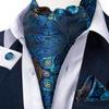 Vintage Ascot Tie for Men Casual Tie for Men Silver Grey Cravat Ascot Paisley Tie Hanky Cufflink Set