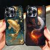 Goldener Karpfen Glücklicher Koi Beschichtung Handyhülle Für Xiaomi Poco X5 X6 X7 X8 Pro Max F8 Ultra F7 M8 M7 M5S Redmi 15C 15 14C 13C 13 X3 12