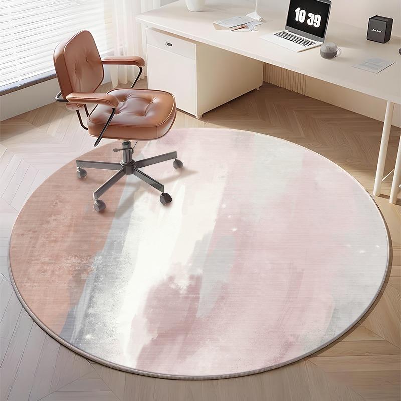 Minimalist Geometric Round Rug for Home Office Decor Modern Abstract Pattern Floor Mat Adding Stylish Workspace Vibe