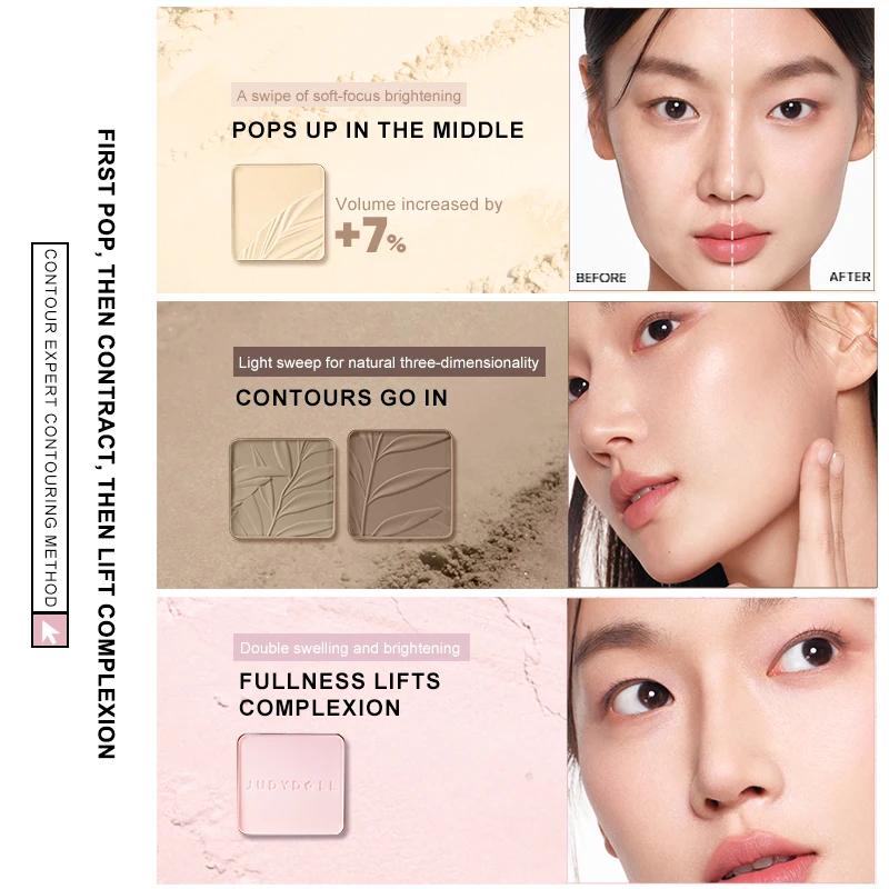 Judydoll Palette Highlighter & Contour, Opaca & Luminosa, Scolpisce & Definisce, Finish Naturale, Contorno Naso & Linea Mascella, Principiante