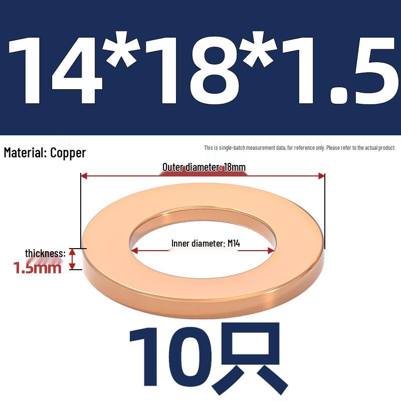 National Standard Red Copper Gasket Seal Ring and Flat Washer M3-M60mm for Marine Instruments