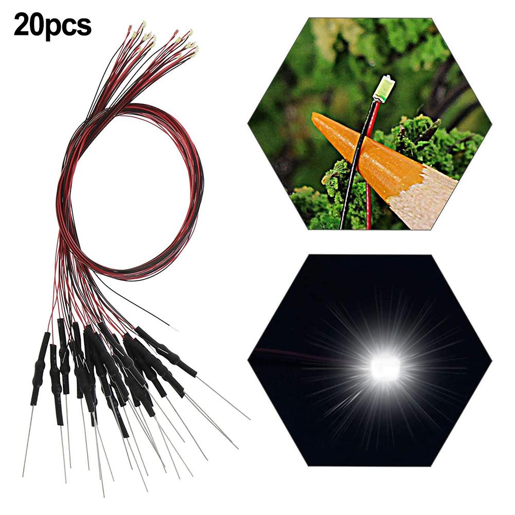 

High Quality Pre Wired Railway Replacement Warm White 20pcs Accessories Building Layout DIY Model Easy To Install Emitting Diode білий